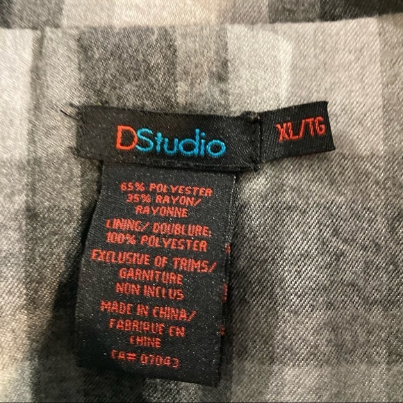 D STUDIO Sz XL  Plaid Shacket with Dolman Sleeves - Picture 5 of 11